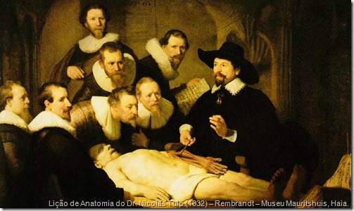 lição de anatomia do dr. nicolas tulp 1632 rembrandt - museu mauritshuis, haia